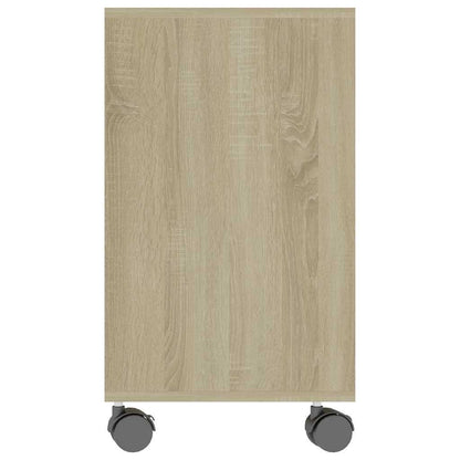 Tavolino Bianco e Sonoma 70x35x55 cm Legno Multistrato