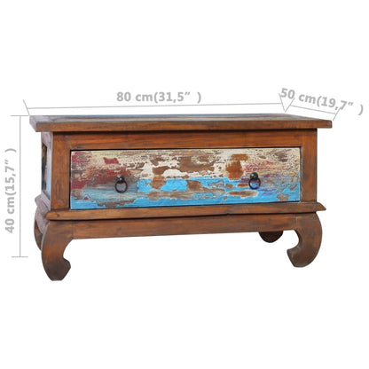 Tavolino da Salotto 80x50x40 cm in Legno di Teak di Recupero | homemem39