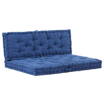 Cuscini per Pallet e Pavimento 2 pz in Cotone Blu Chiaro