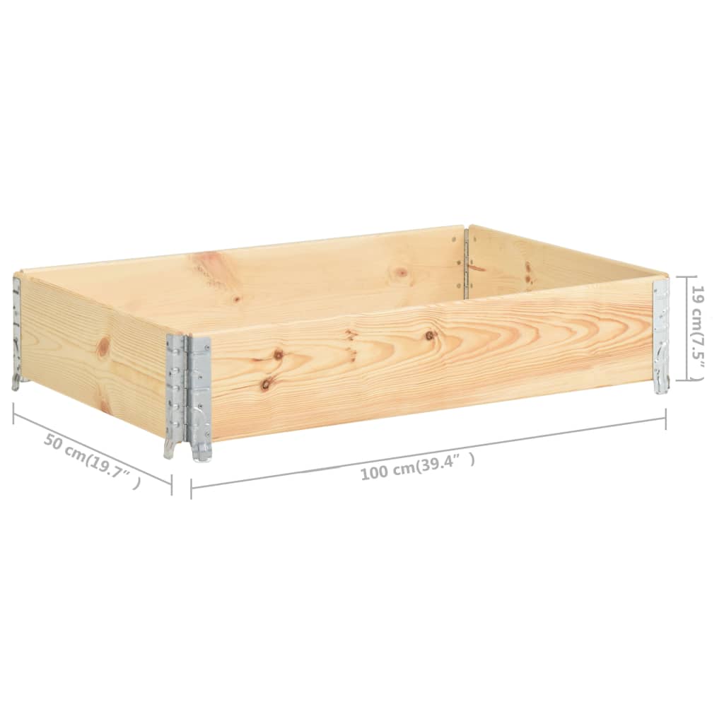 Collare per Pallet 50x100 cm in Legno Massello di Pino | homemem39