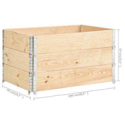 Collari per Pallet 3 pz 50x100 cm in Legno Massello di Pino | homemem39