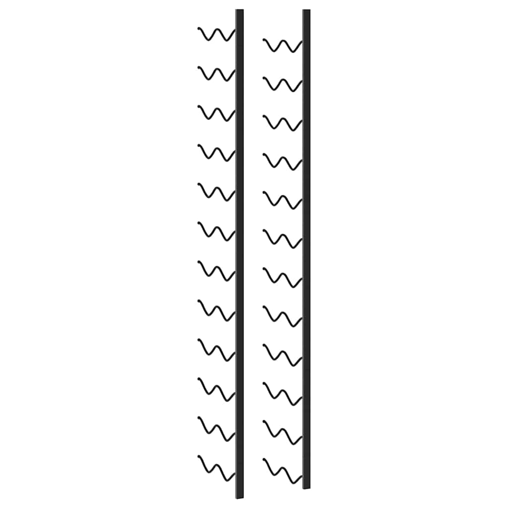 Portavini da Parete per 24 Bottiglie Nero in Ferro
