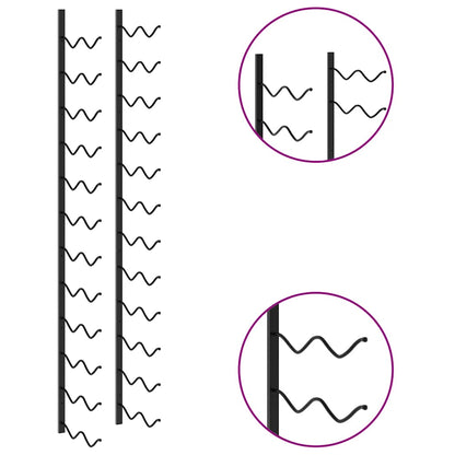 Portavini da Parete per 24 Bottiglie Nero in Ferro