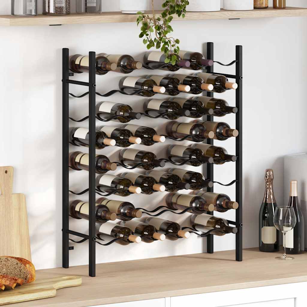 Portabottiglie per 48 Bottiglie di Vino Nero in Metallo | homemem39