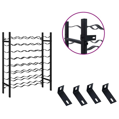 Portabottiglie per 48 Bottiglie di Vino Nero in Metallo