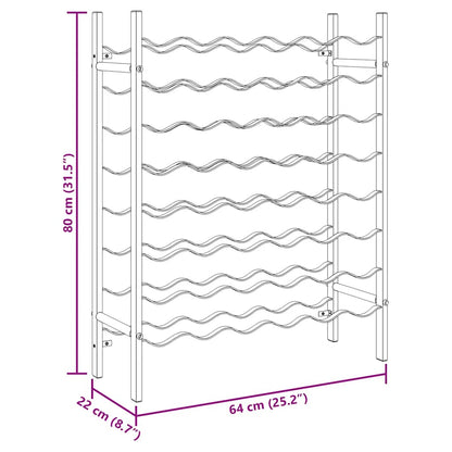 Portabottiglie per 48 Bottiglie di Vino Nero in Metallo
