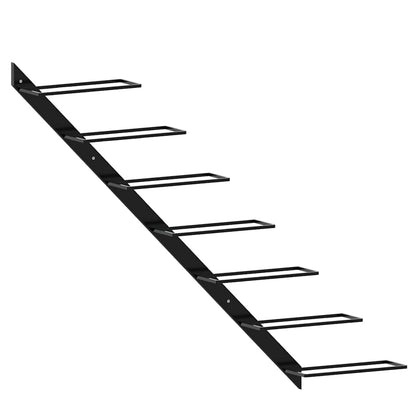 Portavini da Parete per 7 Bottiglie Nero in Metallo