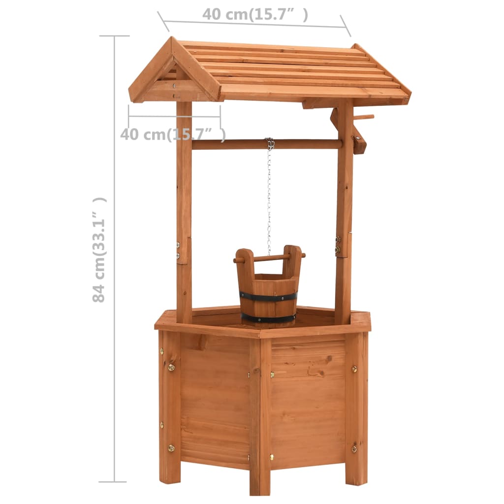 Fioriera Pozzo dei Desideri 40x40x84 cm in Legno di Abete | homemem39