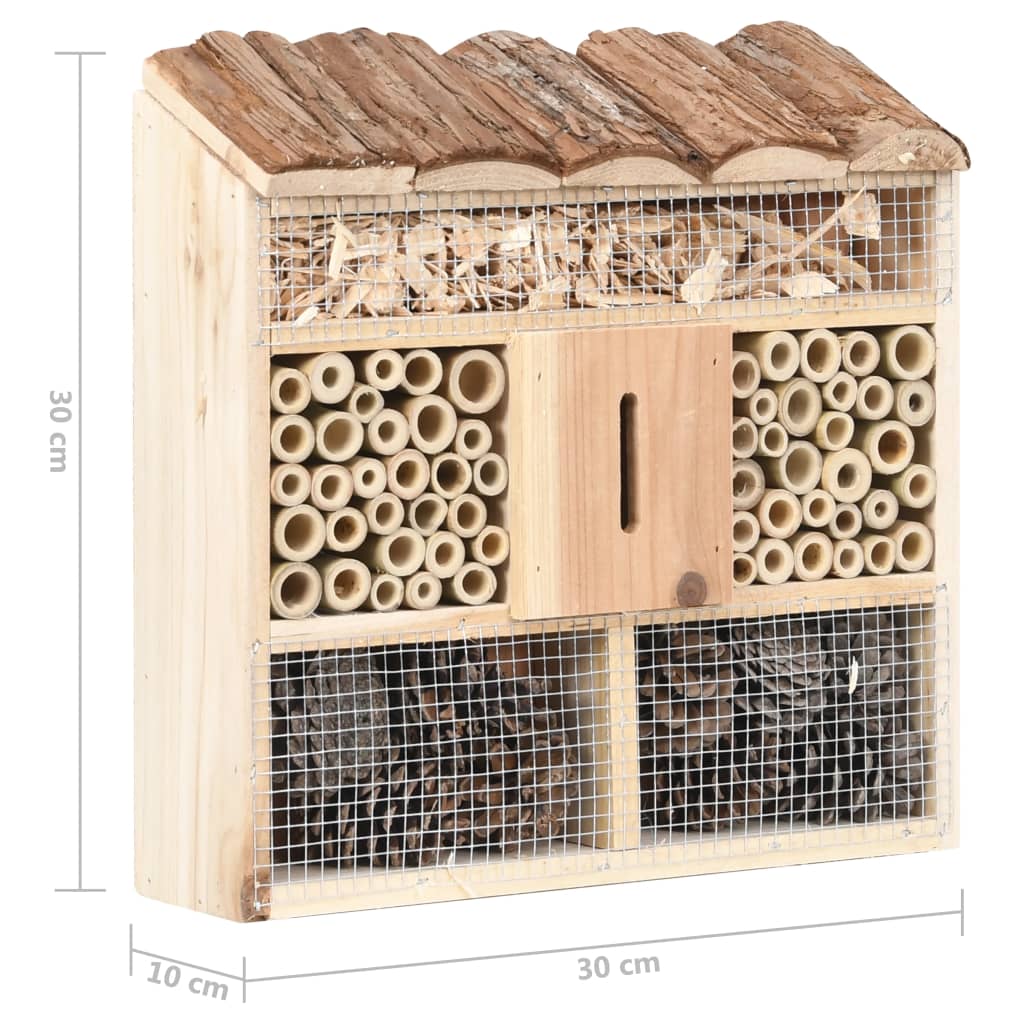 Casetta per Insetti 30x10x30 cm in Legno di Abete | homemem39