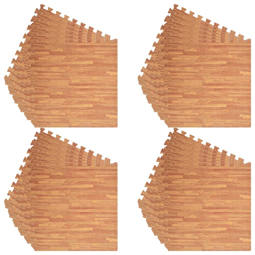 Tappetino a Incastro 24 pz Venature Legno 8,64 ㎡ Schiuma EVA