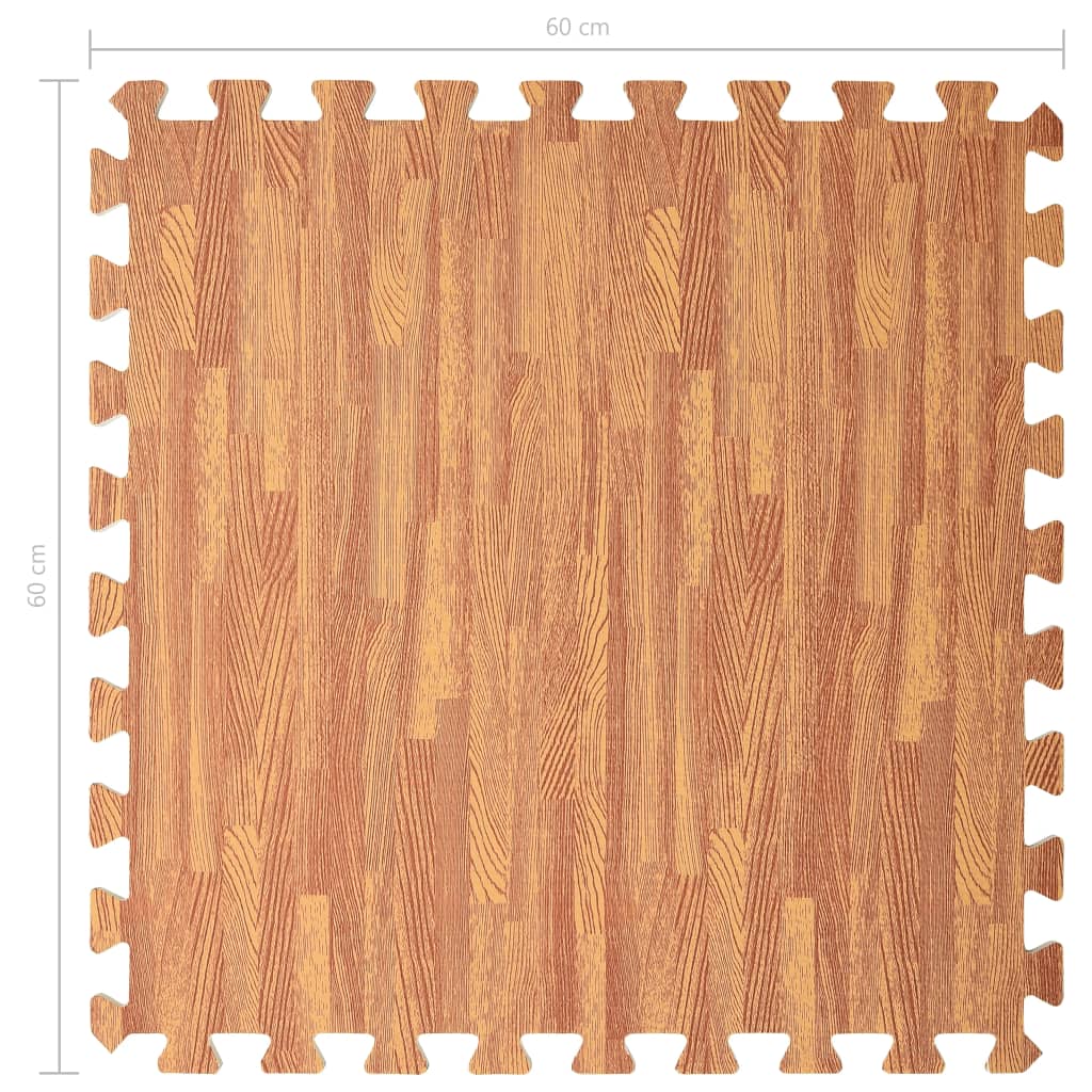Tappetino a Incastro 24 pz Venature Legno 8,64 ㎡ Schiuma EVA