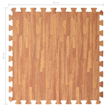 Tappetino a Incastro 24 pz Venature Legno 8,64 ㎡ Schiuma EVA