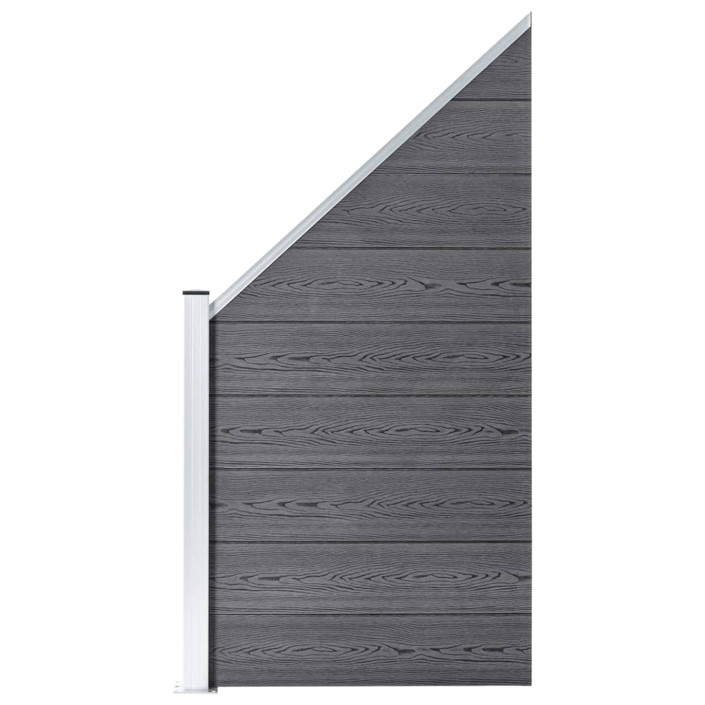 Pannelli Recinzione WPC 1 Quadrato 1 Inclinato 273x186 cm Grigi | homemem39