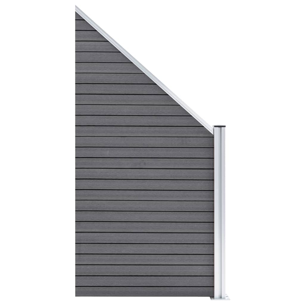 Pannelli Recinzione WPC 1 Quadrato 1 Inclinato 273x186 cm Grigi | homemem39