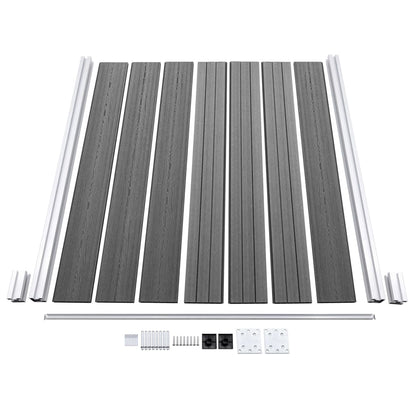 Pannelli Recinzione WPC 1 Quadrato 1 Inclinato 273x186 cm Grigi | homemem39