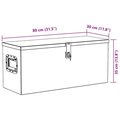 Cassetta in Alluminio 80x30x35 cm Nera