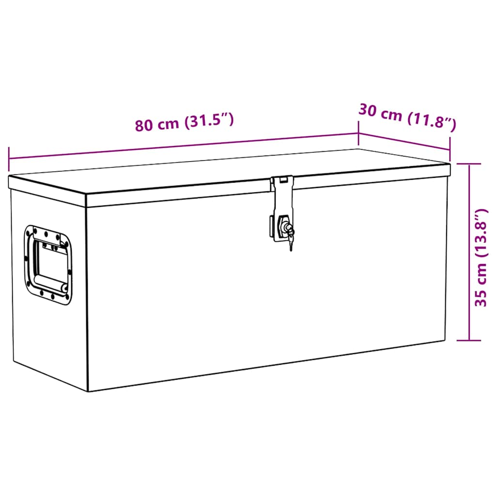 Cassetta in Alluminio 80x30x35 cm Nera