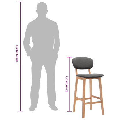 Sgabelli da Bar 2 pz Grigio Scuro in Tessuto