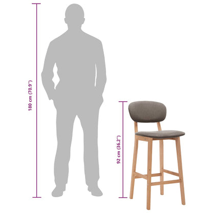 Sgabelli da Bar 2 pz Grigio Talpa in Tessuto