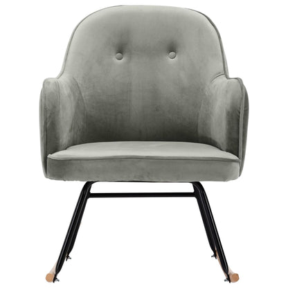 Sedia a Dondolo Grigia in Velluto - homemem39