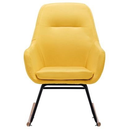 Sedia a Dondolo Giallo Senape in Tessuto - homemem39