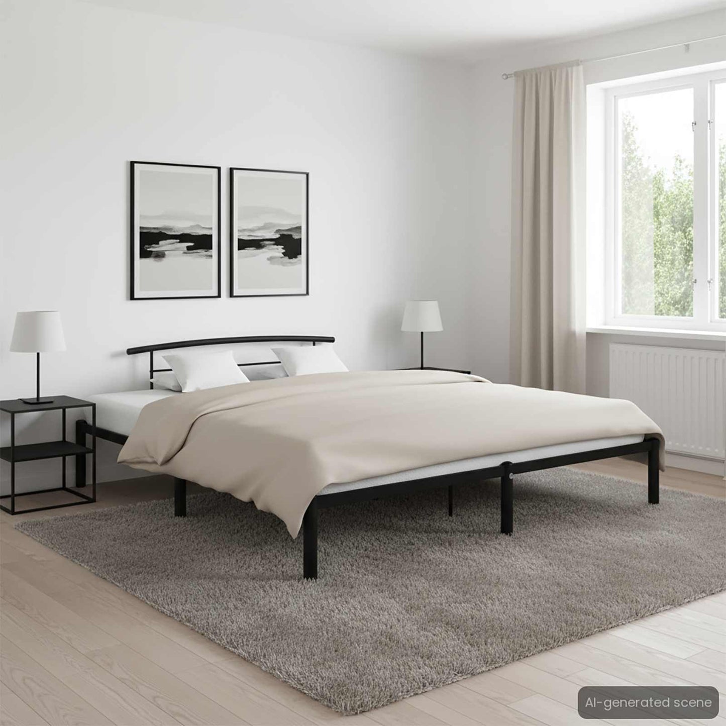 Giroletto Nero in Metallo 180x200 cm