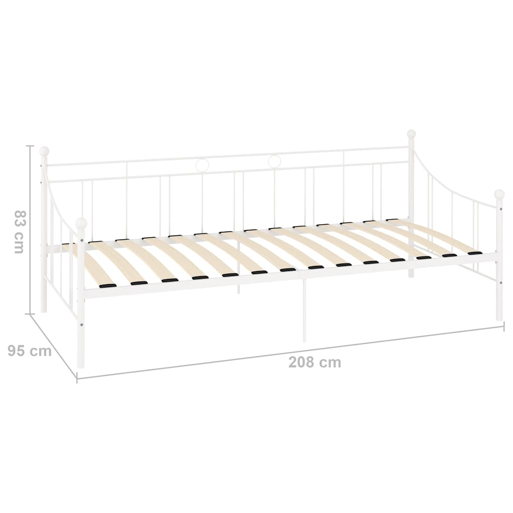 Telaio Divano Letto Bianco in Metallo 90x200 cm