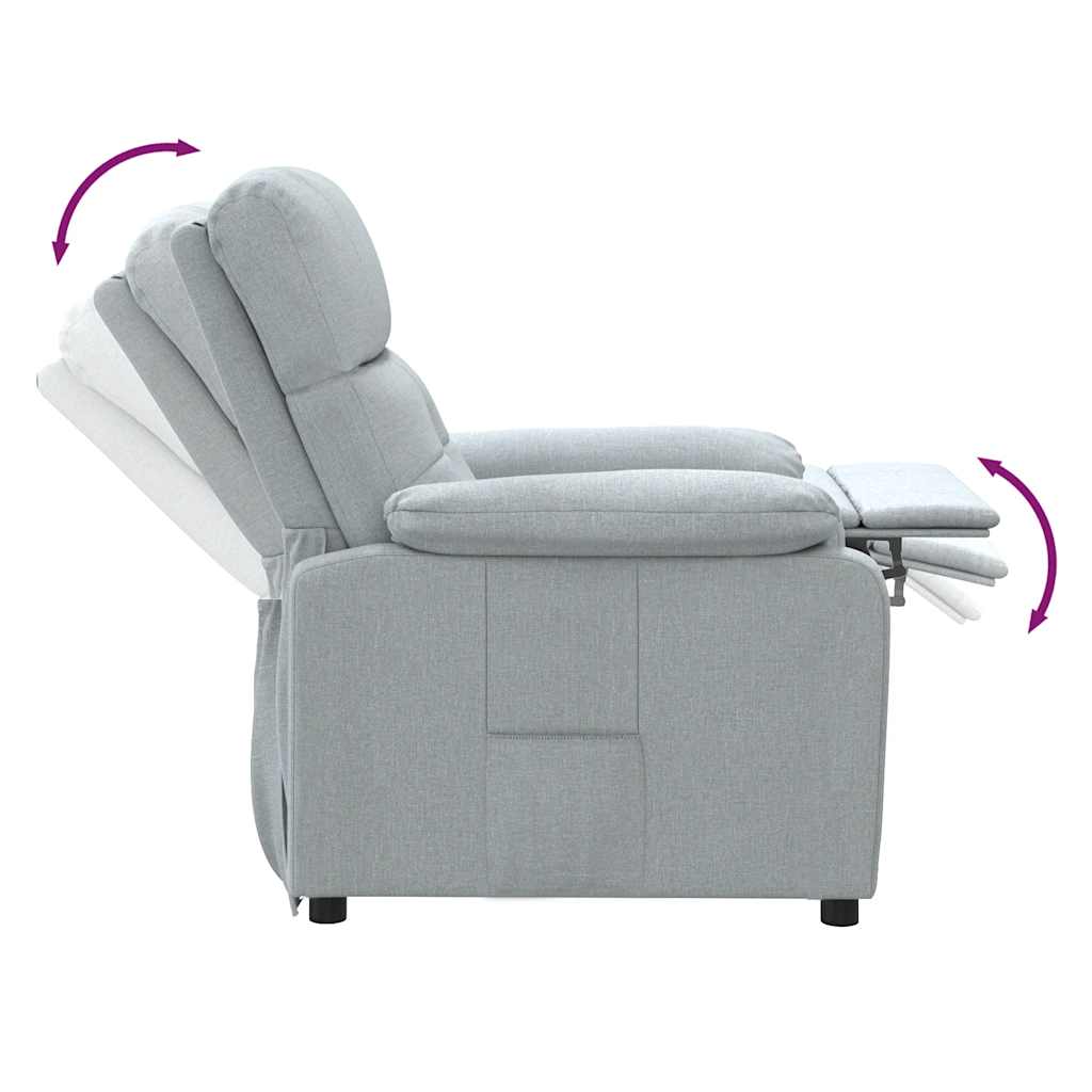Poltrona Reclinabile in Tessuto Grigio Chiaro | homemem39