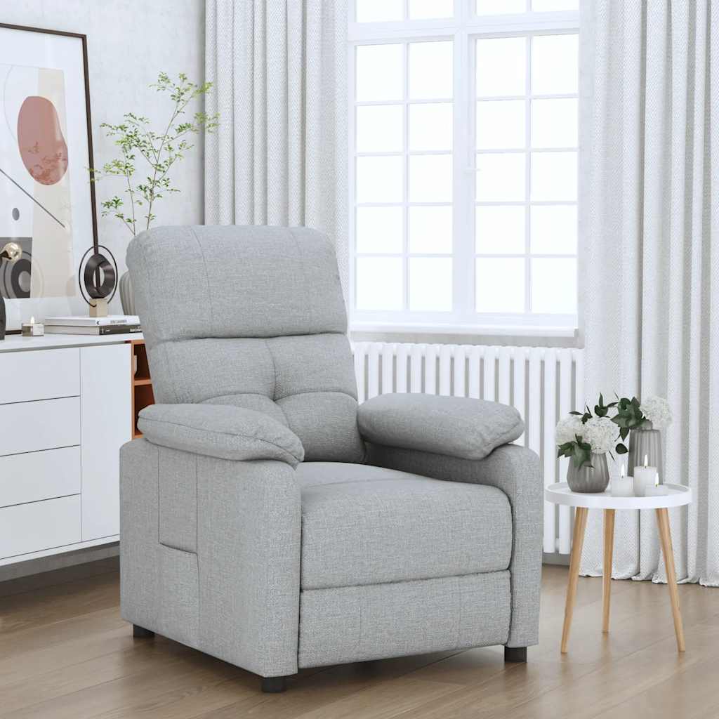 Poltrona Reclinabile in Tessuto Grigio Chiaro | homemem39