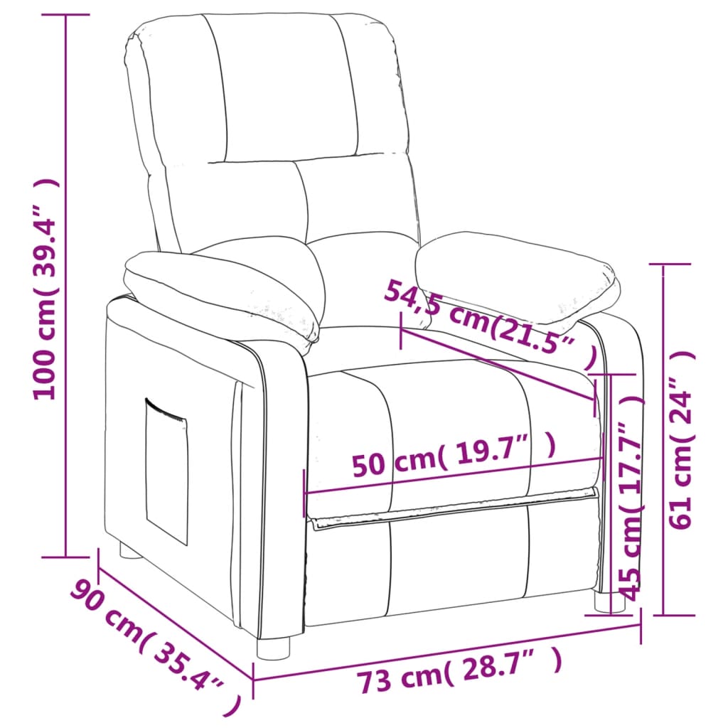 Poltrona Reclinabile in Tessuto Nero - homemem39