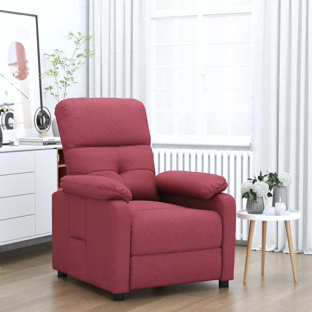 Poltrona Reclinabile in Tessuto Rosso Vino | homemem39