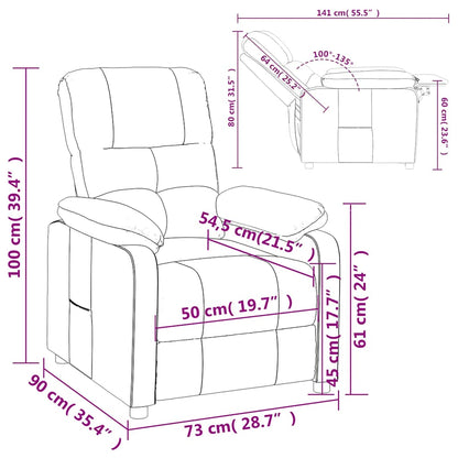 Poltrona Reclinabile Marrone Scuro in Tessuto | homemem39
