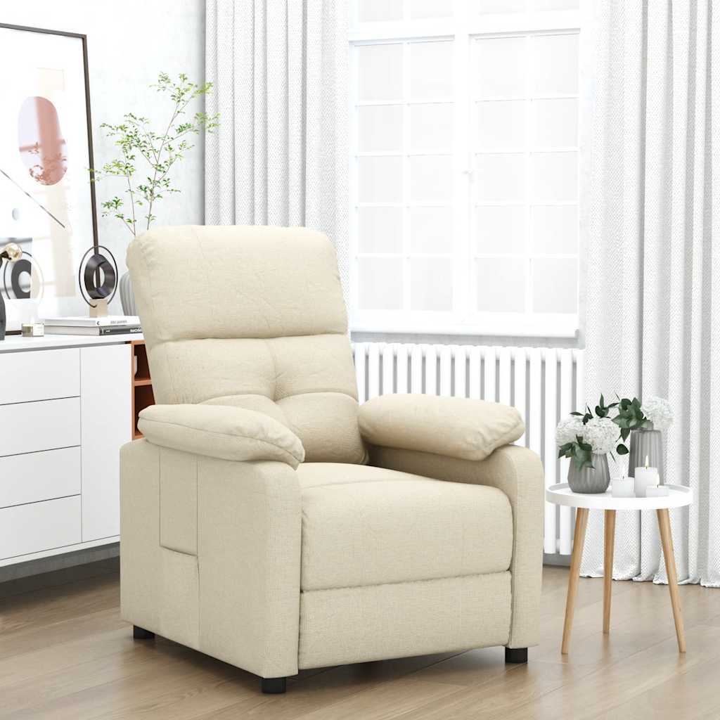Poltrona Reclinabile in Tessuto Crema | homemem39