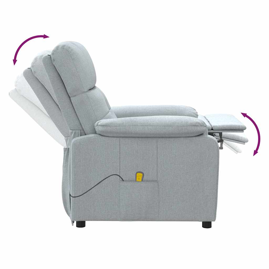 Poltrona Massaggiante in Tessuto Grigio Chiaro | homemem39