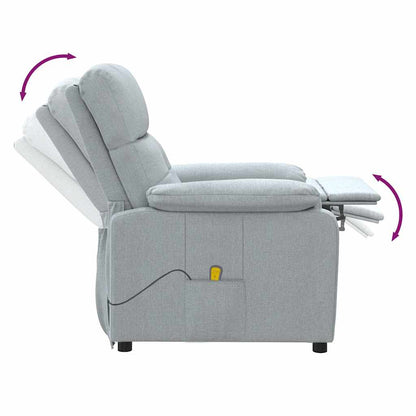 Poltrona Massaggiante in Tessuto Grigio Chiaro | homemem39