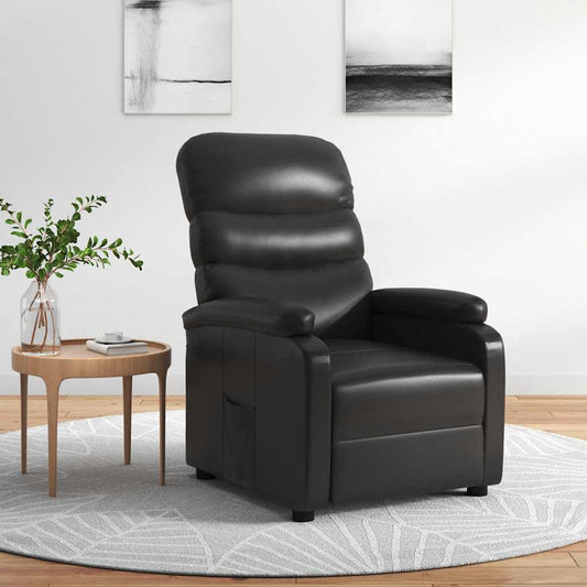 Poltrona Reclinabile Nera in Similpelle | homemem39