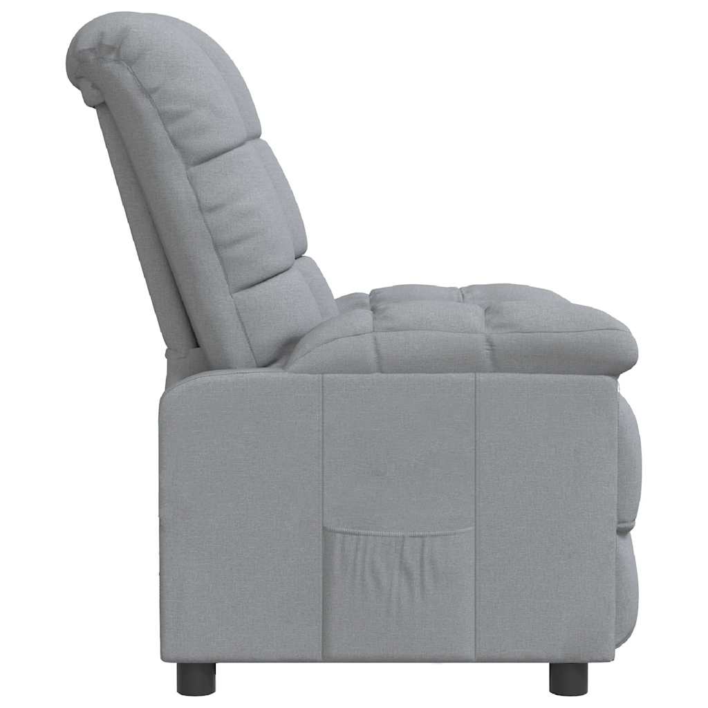 Poltrona Reclinabile in Tessuto Grigio Chiaro