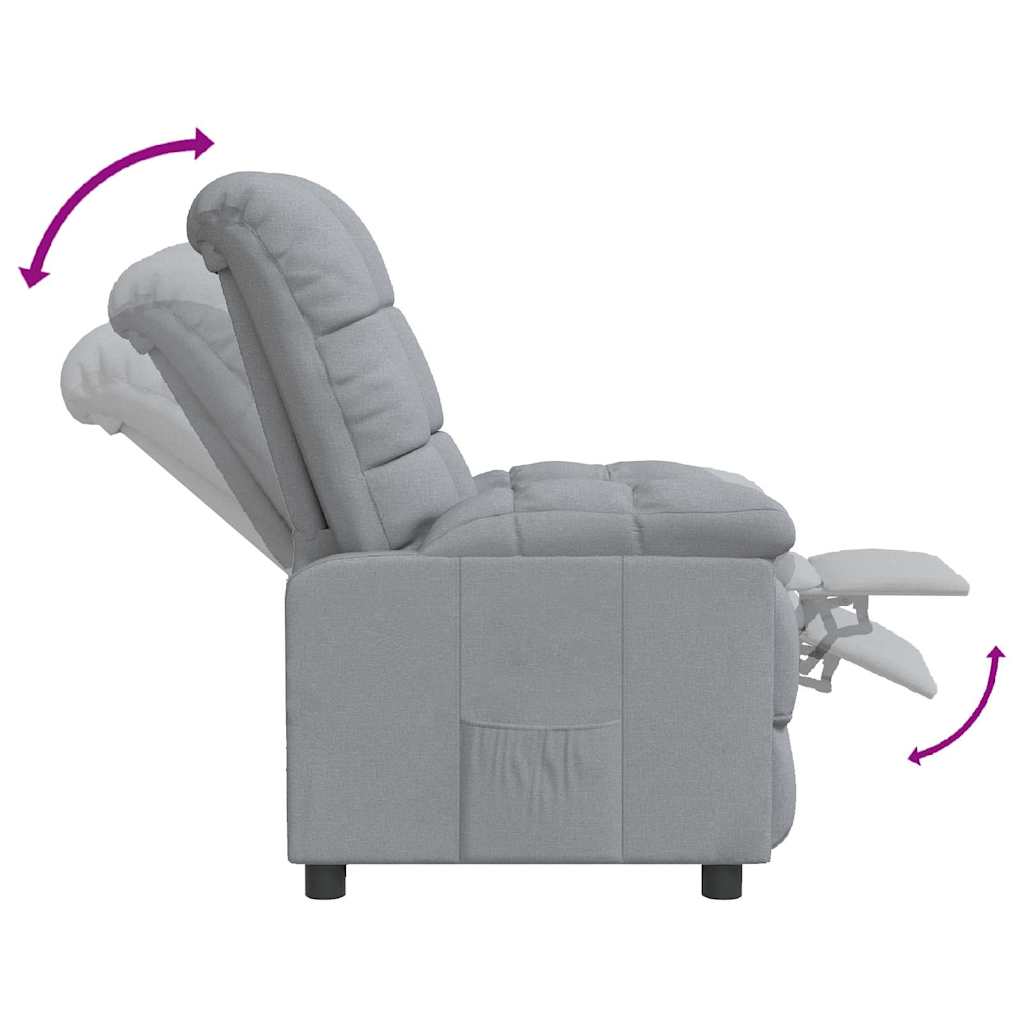 Poltrona Reclinabile in Tessuto Grigio Chiaro