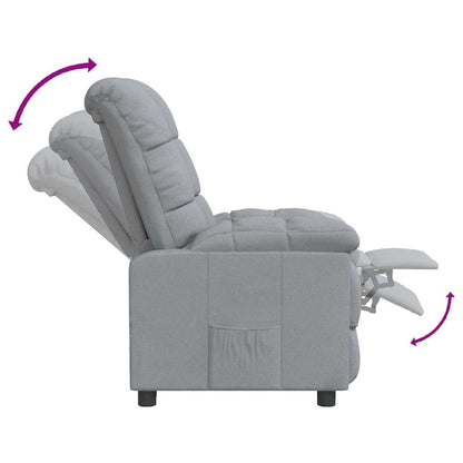 Poltrona Reclinabile in Tessuto Grigio Chiaro