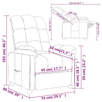 Poltrona Reclinabile in Tessuto Grigio Chiaro | homemem39