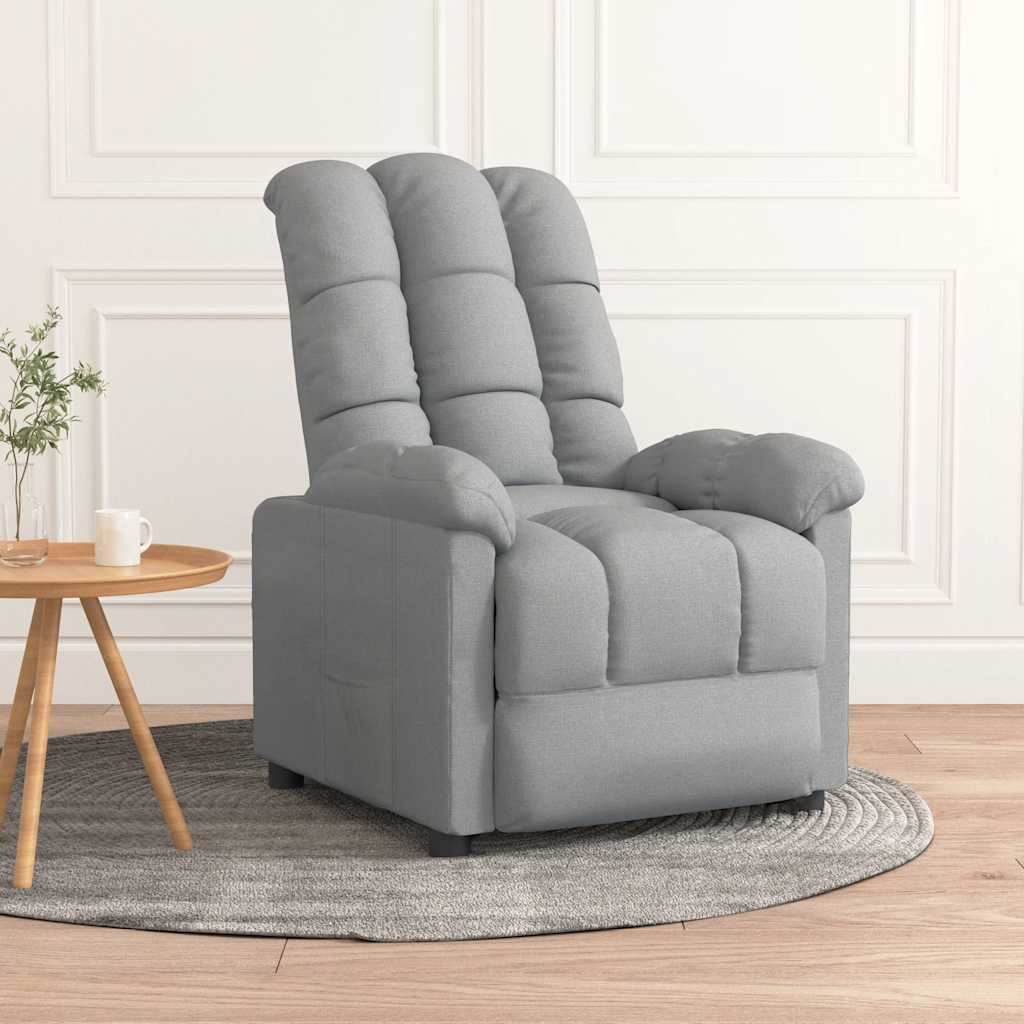 Poltrona Reclinabile in Tessuto Grigio Chiaro | homemem39