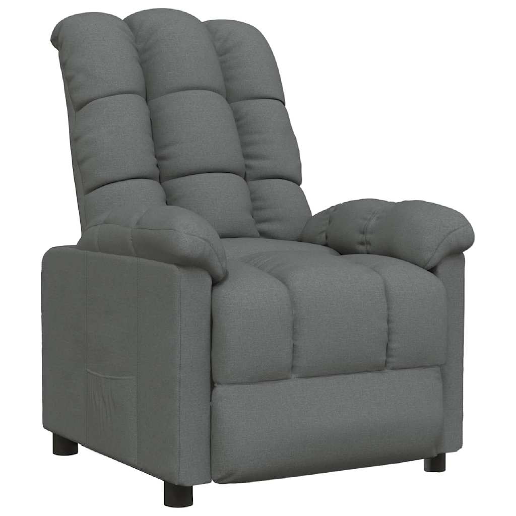 Poltrona Reclinabile in Tessuto Grigio Scuro
