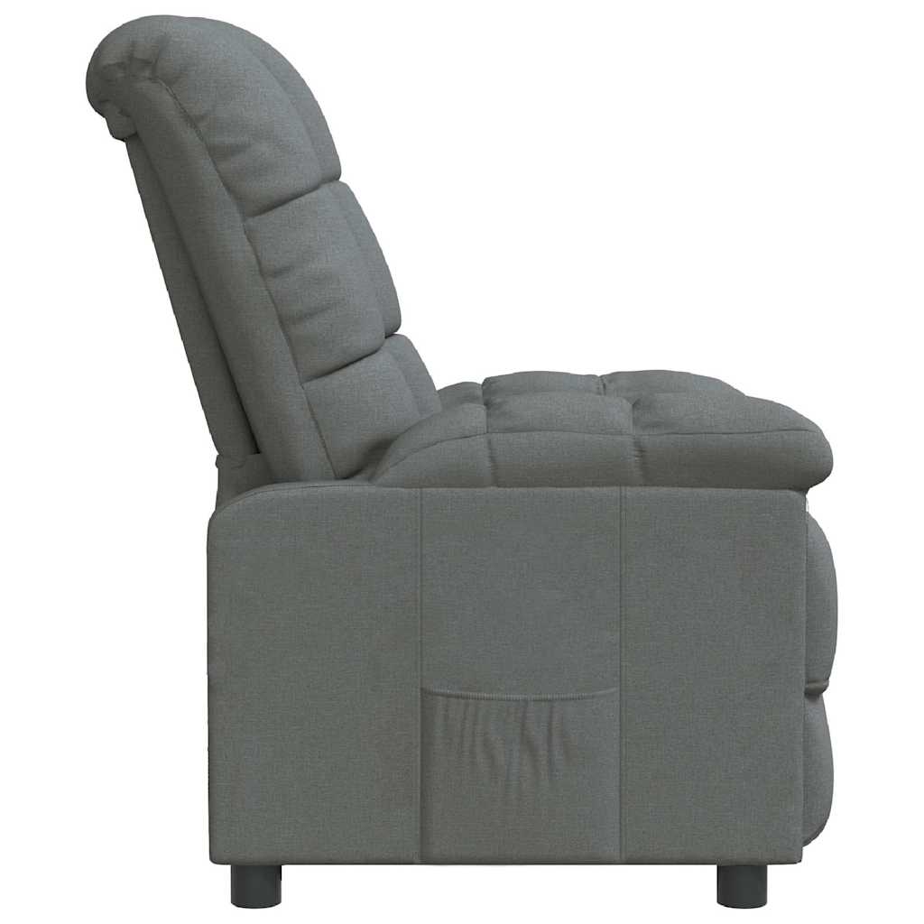 Poltrona Reclinabile in Tessuto Grigio Scuro