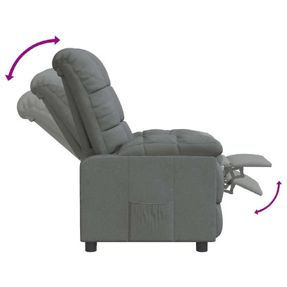Poltrona Reclinabile in Tessuto Grigio Scuro