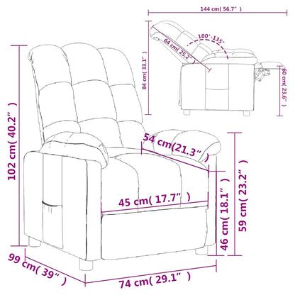 Poltrona Reclinabile in Tessuto Grigio Scuro | homemem39