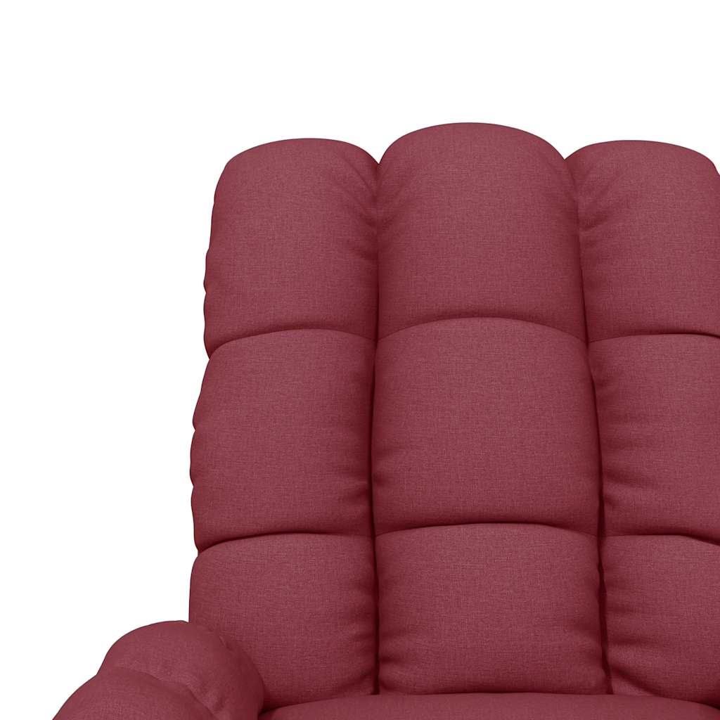 Poltrona Massaggiante Elettrica Rosso Vino in Tessuto | homemem39