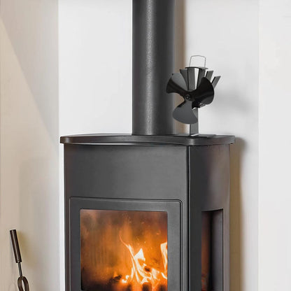 Ventola per Stufa Alimentazione a Calore 3 Lame Nero