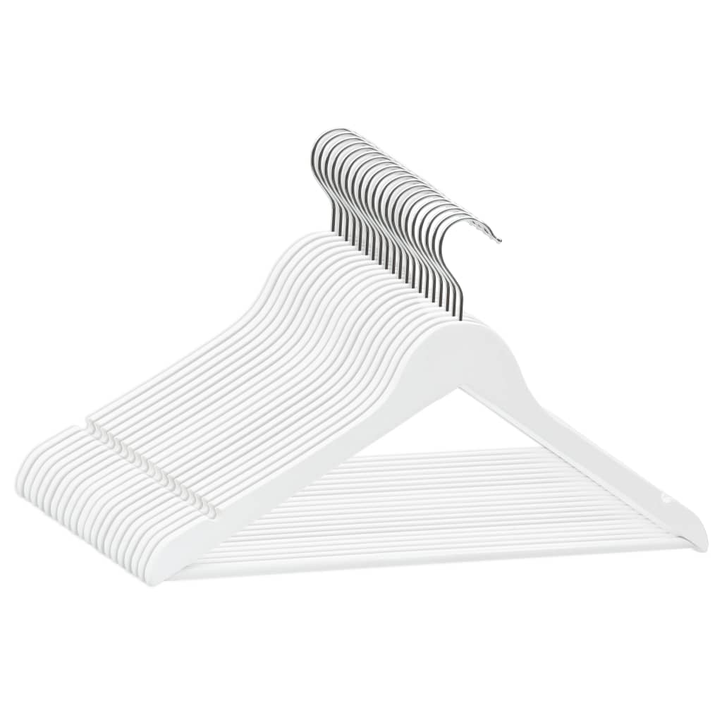 Set Appendiabiti 20 pz Antiscivolo Bianchi in Legno Massello | homemem39