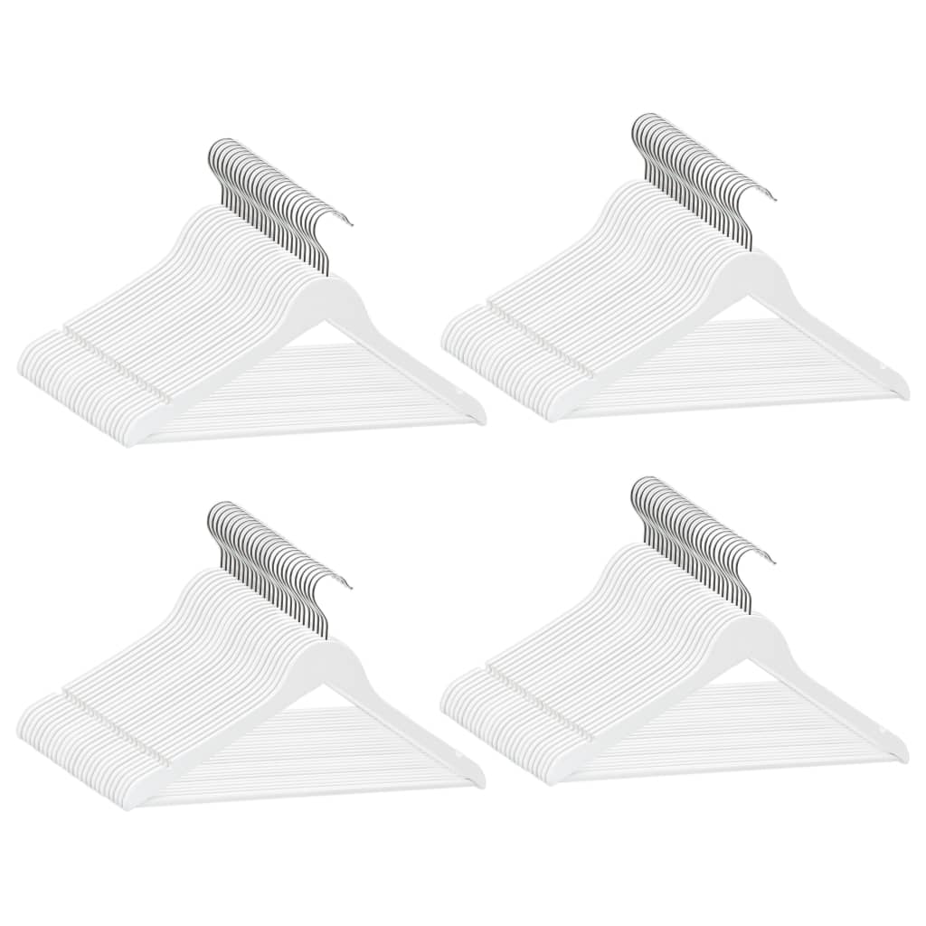 Set Appendiabiti 100 pz Antiscivolo Bianchi in Legno Massello | homemem39