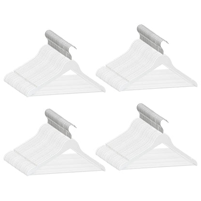 Set Appendiabiti 100 pz Antiscivolo Bianchi in Legno Massello | homemem39